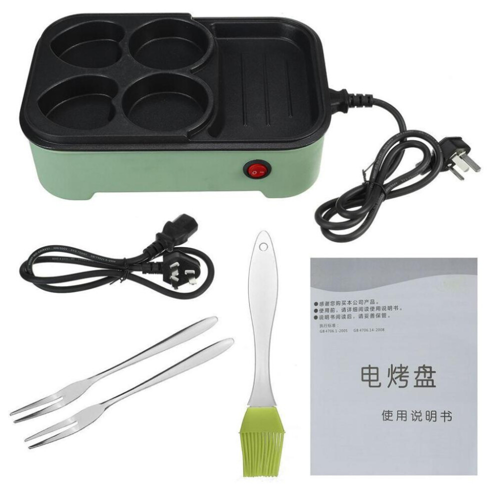 (green) 220v 700w Electric Hamburger Maker Egg Cake Oven Breakfast Machine Egg Cake Steak Non-stick Frying Pan Toaster Eggette Machine