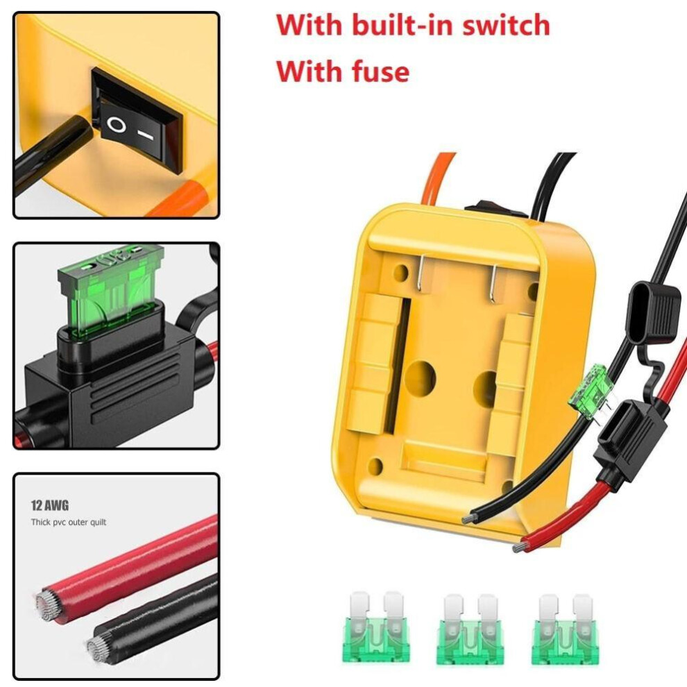 For Dewalt 18v/20v Max Battery Adapter With Fuse To Dock Power Connector Dcb205