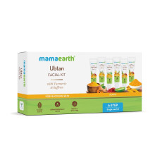 Mamaearth Ubtan Facial Kit with Turmeric & Saffron for Glowing Skin - 6-Step At-Home Facial (60 g)