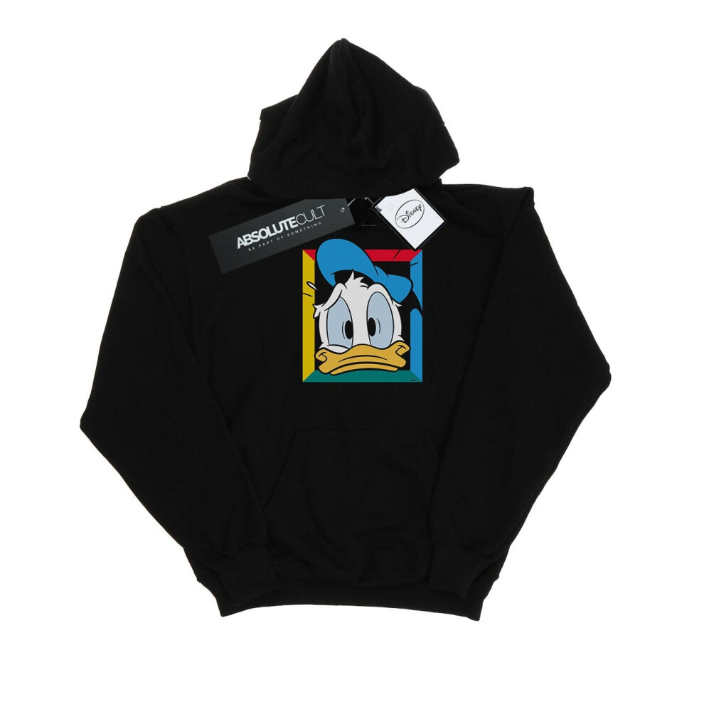 (12-13 Years, Black) Disney Girls Donald Duck Panicked Hoodie