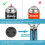 (Blue) 6.0 inch Gas Lighter with Visible Fuel Window 6