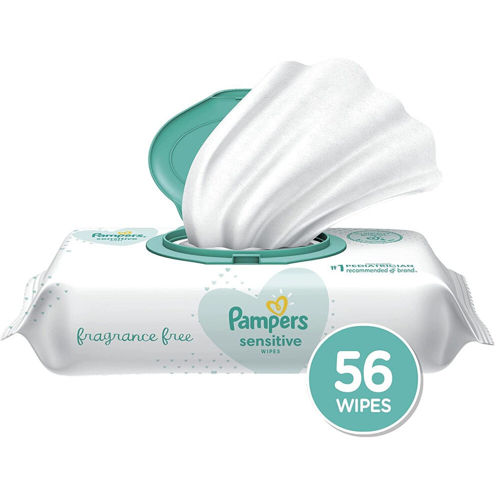 Pampers Wipes Sensitive - 56 Count (Pack of 2)