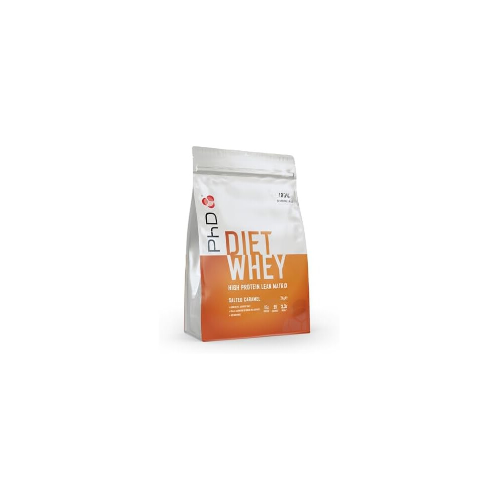 Phd Diet Whey Protein Powder Low Sugar Low Fat High Protein with Added CLA L-Carnitine and Green Tea Extract High in 100% Recyclable 2 kg Bag