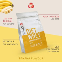PhD Nutrition Diet Whey High Protein Lean Matrix, Banana Diet Whey Protein Powder, 16g of Protein, 40 Servings Per 1 kg Bag