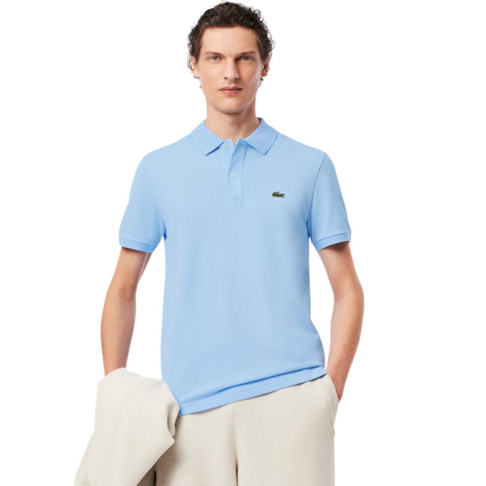 (Blue, M) Lacoste Mens Slim Fit Short Sleeve Polo Shirts