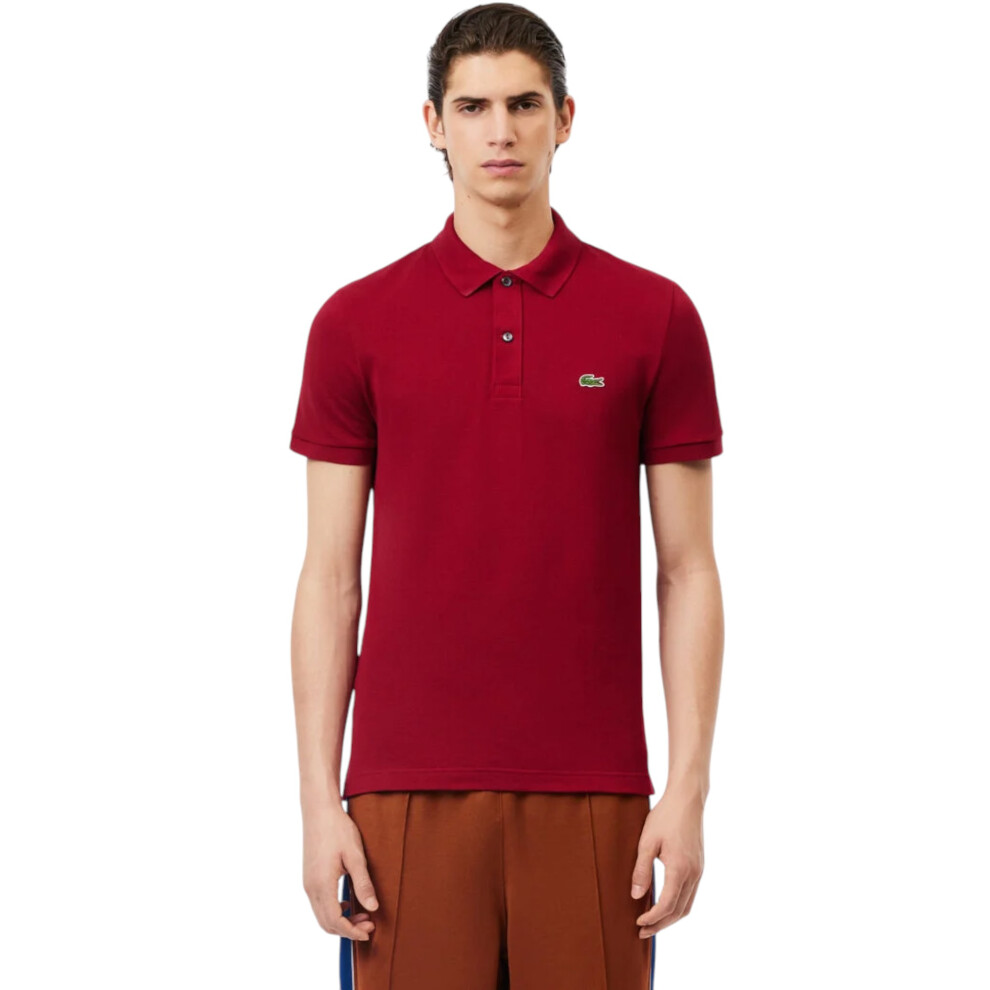 (Bordeaux, M) Lacoste Mens Slim Fit Short Sleeve Polo Shirts