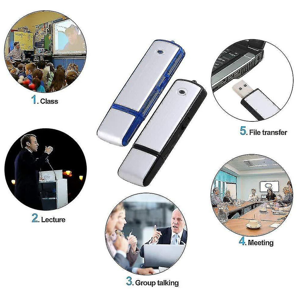 Usb Spy Recording Digital Audio Recorder, 90 Hours Capacity, For Lecture Meetings(blue)-image-OPC-PFTJ6VG-NEW