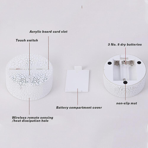(E) 3d Hello Kitty Night Light 7 Colours With Touch Control Bedside Table Lamp Gifts 1