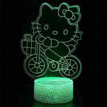 (E) 3d Hello Kitty Night Light 7 Colours With Touch Control Bedside Table Lamp Gifts