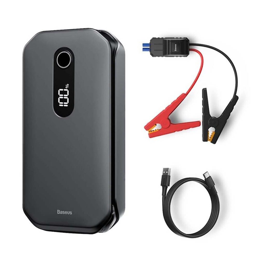 (Black) Baseus 1000A 12000Mah Car Jump Starter Power Bank Portable Battery Station For 3.5L/6L Emergency Booster Starting Device Black 8107440762689
