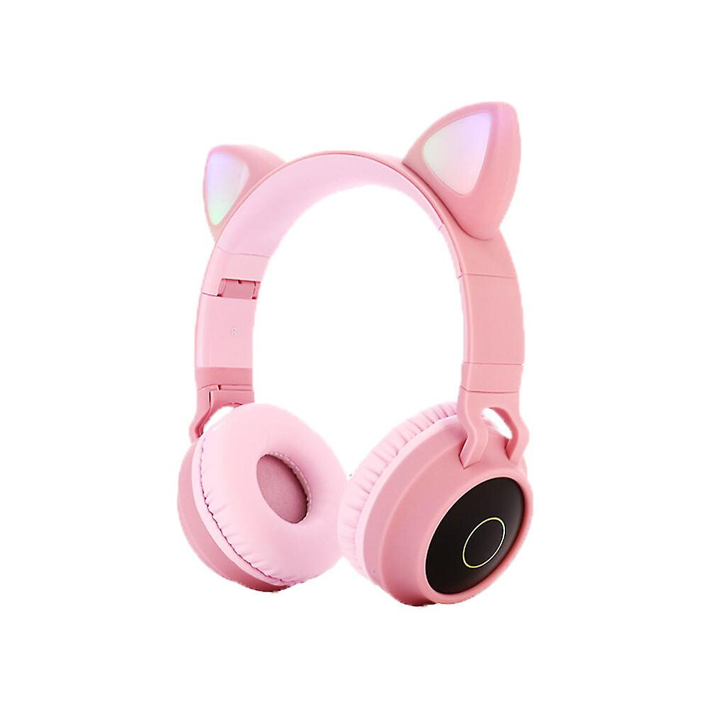 (pink) Bluetooth Cute Cat Ear Foldable Led Flashing Headphone-image-OPC-PFTJ89J-NEW
