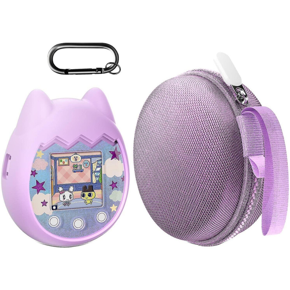 (Green) Tamagotchi Pix Interactive Virtual Pet Game Machine - Portable Hard Case And Silicone Cover Green