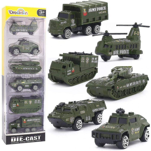 Car Model Mini Pocket Size For Military Vehicles, 6 Pieces