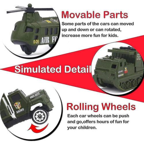 Car Model Mini Pocket Size For Military Vehicles, 6 Pieces 1