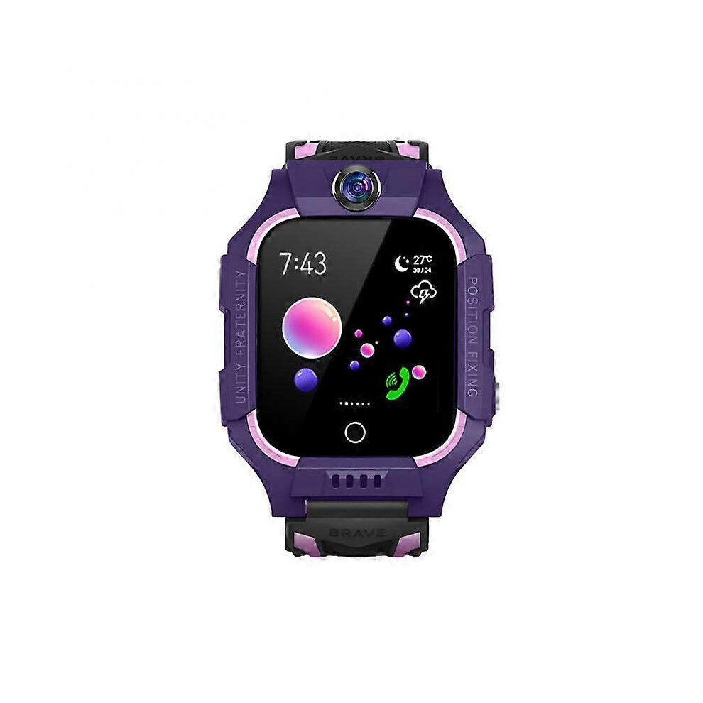 (puple) Kids 4G Smart Watch 400mAh SOS GPS Location For Children SmartWatch Camera IP67 Waterproof