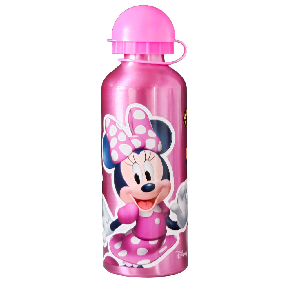 Disney Minnie Mouse Aluminium Bottle Water Drinks Children Pink