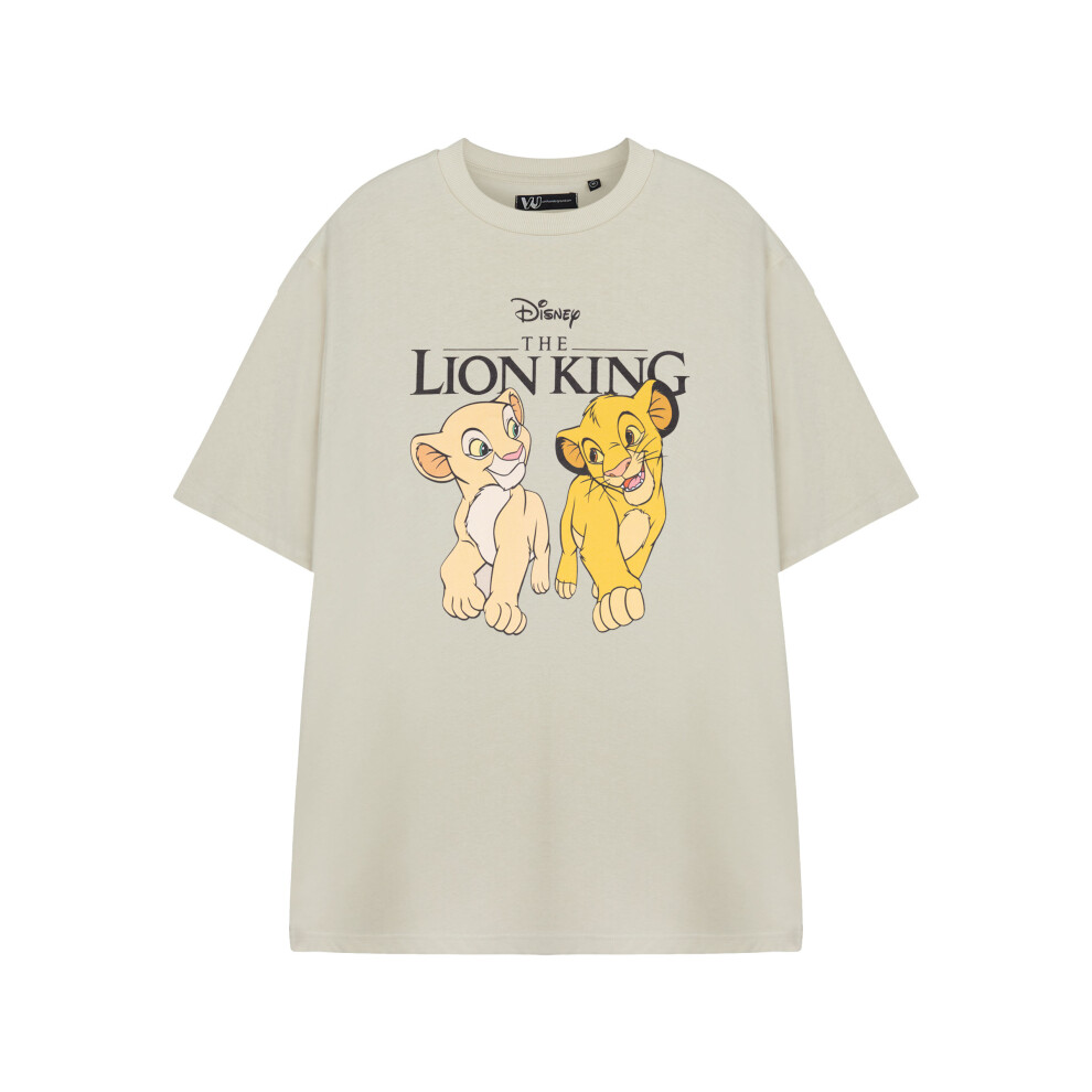 (Medium) Disney The Lion King Short Sleeved T-Shirt (Womens Beige)