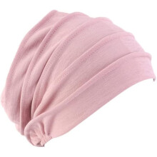 Cotton Chemo Head Scarf Turban Hat Sleep Cap Headwear Ethnic Wrap Cap Compatible Women With Chemo Cancer Hair Loss Skin Pink