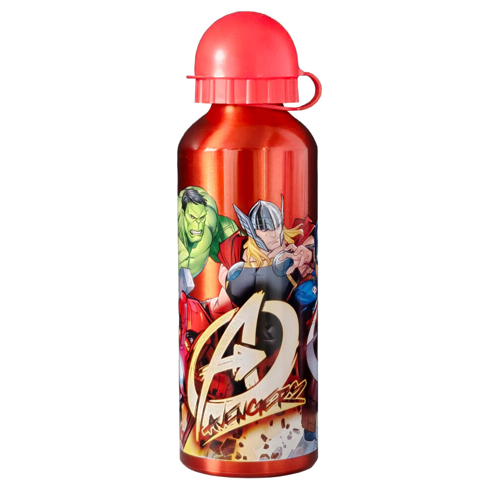 Marvel Avengers Aluminium Bottle Water Drink Children Red