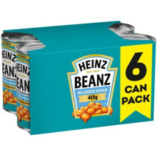 Heinz No Added Sugar Baked Beans in a Rich Tomato Sauce 6 x 415g