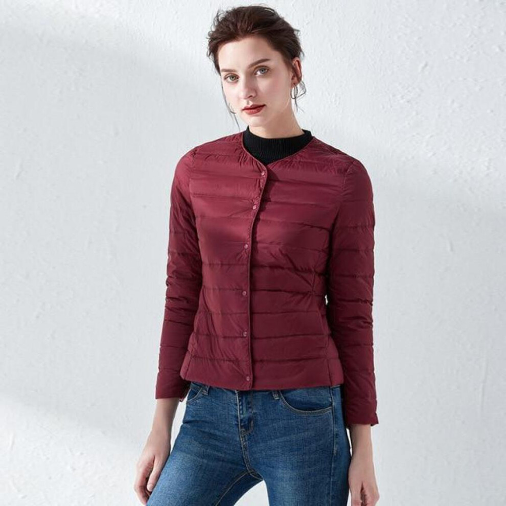 (wine, XXL) Ultra Light Duck Down Women Matt Fabric Lightweight Coat Warm Female Windbreaker Parka Women&apos;s Down Jackets Plus Coats