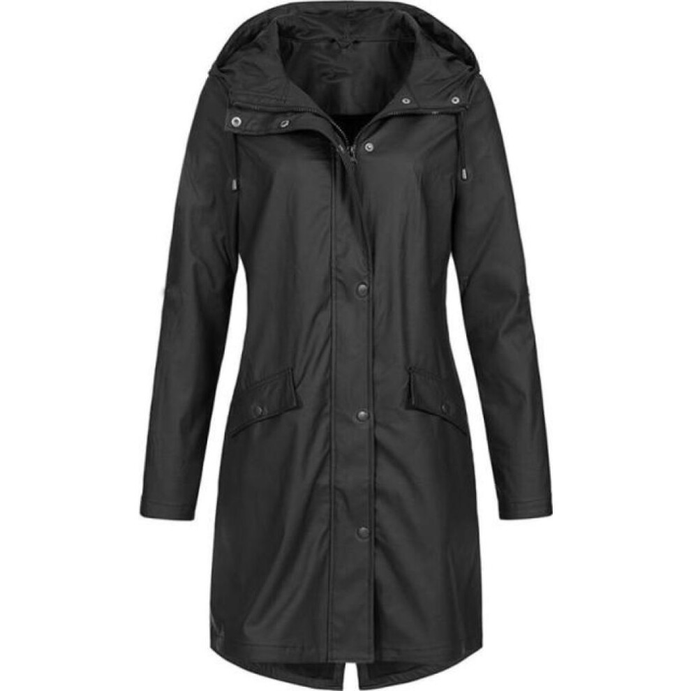 (black, L) Women Raincoats Jacket Coats Transition Jackets Sunsets Long Autumn Winter Windbreaker Waterproof Sports Hiking Jackets