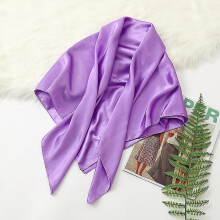 35in Satin Head Scarves Vintage Square Scarf Silk Feeling Satin Lavender