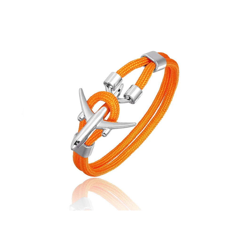 (19cm, Orange) Unisex Airplane Bracelets Charm Rope Chain Paracord Hope To Safe Jewelry-image-OPC-PFTJKMW-NEW