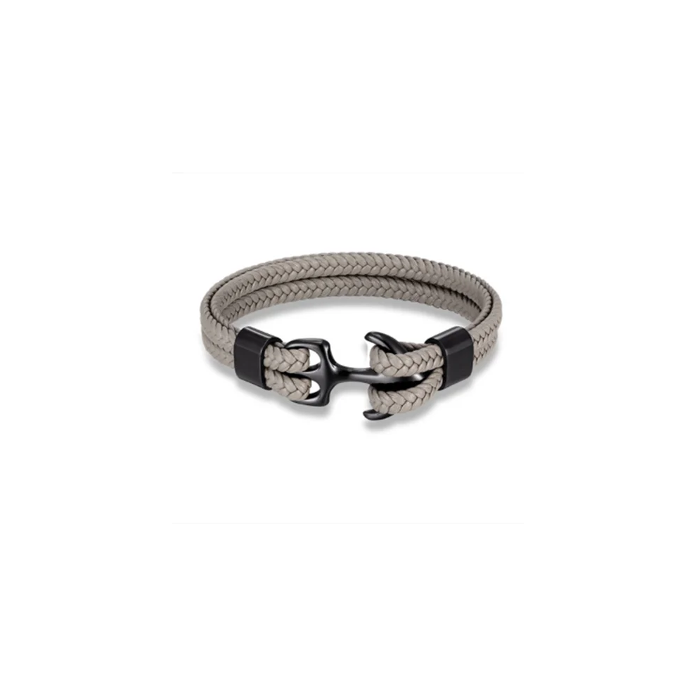 (23cm, Black Gray) Fashion Leather Bracelet for Men Braid Multilayer Rope Chain-image-OPC-PFTJKND-NEW