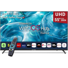 Antteq Smart TV 55 inch MagiQ 55" UHD 4K TV webOS, ThinQ AI MEMC Work with Alexa 2024 Black Television