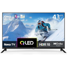 CHiQ U43QM9K 43 inch 4K Smart TV, QLED TV, Roku TV, 4K UHD, HDR10 HLG, Dolby Audio, Works with Alexa, DVB-T2/T/C/S/S2, Support Apple Air-Play