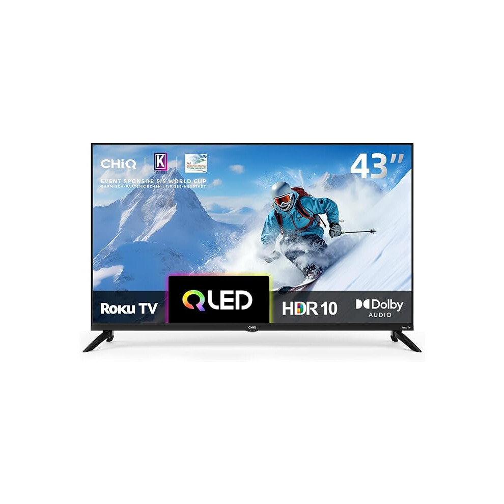 Chiq U43qm9k 43 Inch 4K Smart Tv, Qled Tv, Roku Tv, 4K Uhd, Hdr10 Hlg, Dolby Audio, Works With Alexa, Dvb-T2/T/C/S/S2, Support Apple Air-Play 1233456789284