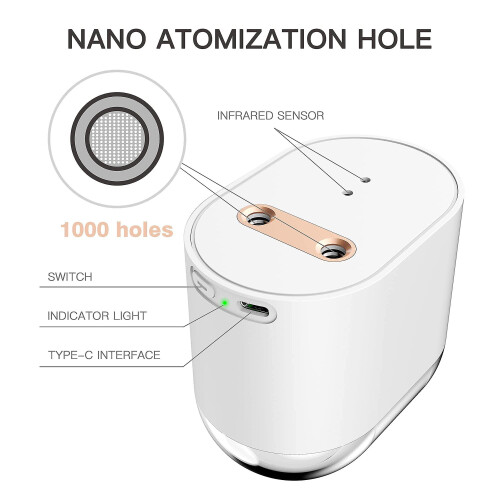 (White) Intelligent Induction Sterilizer Double Sprayer Atomization Disnfection Free Punch Alcohol Spray 1