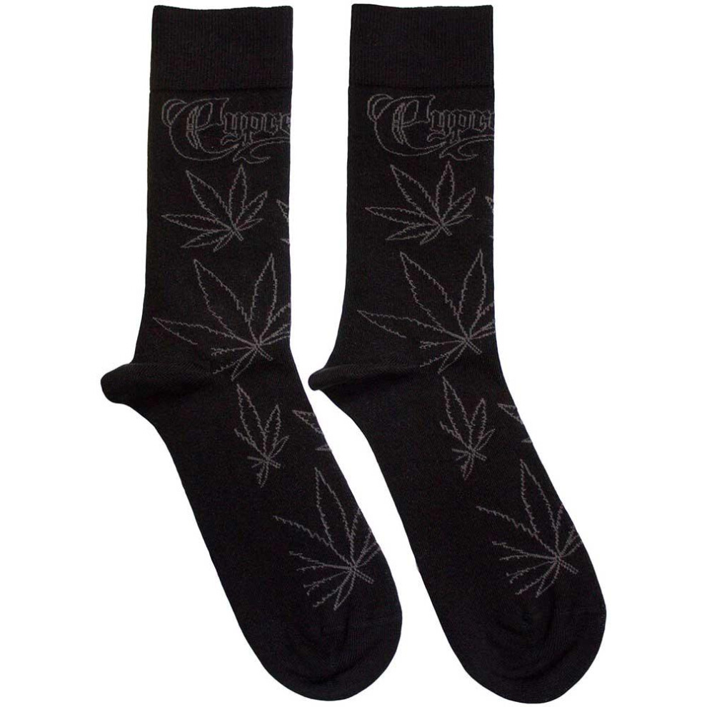 Cypress Hill Men's Black Unisex Adult Leaf Print Socks