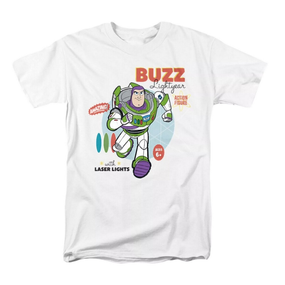 (M, White) Toy Story Mens Buzz Lightyear T-Shirt