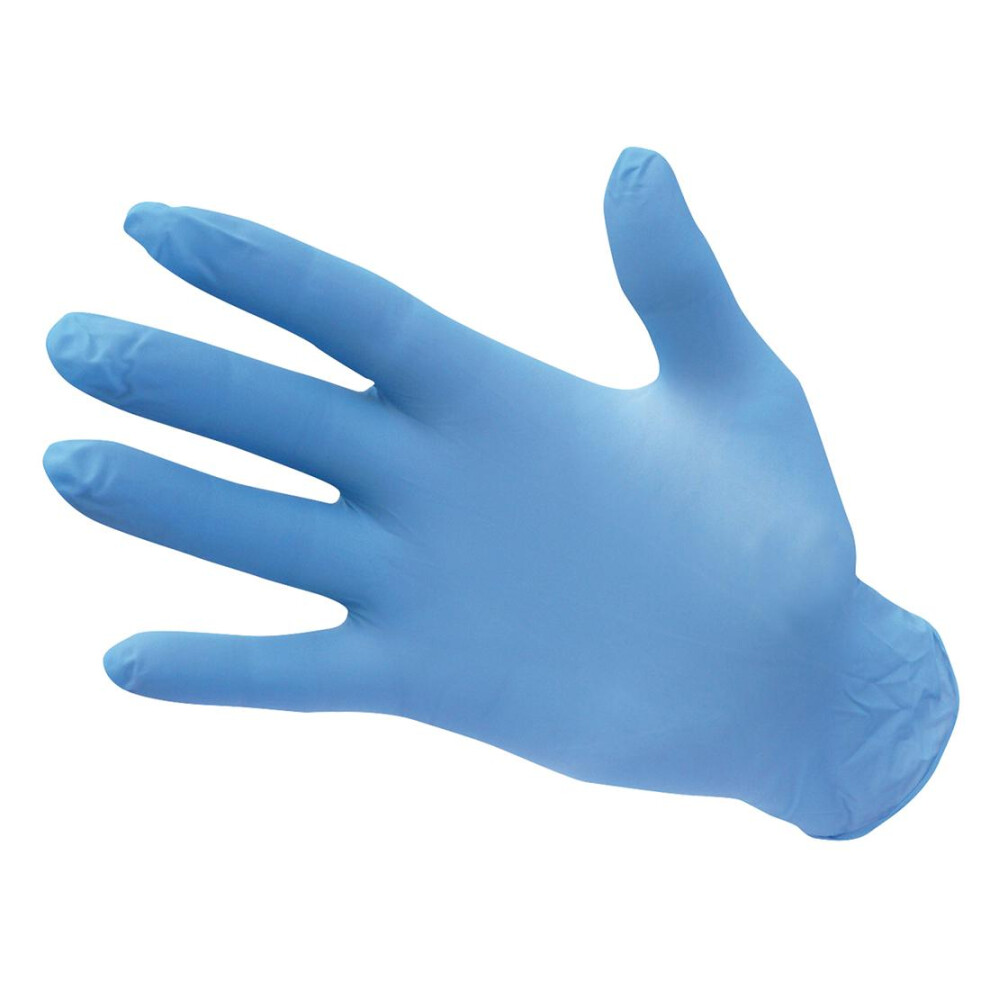 (8, Blue) Portwest Unisex Adult A925 Powder Free Nitrile Disposable Gloves (Pack of 100)