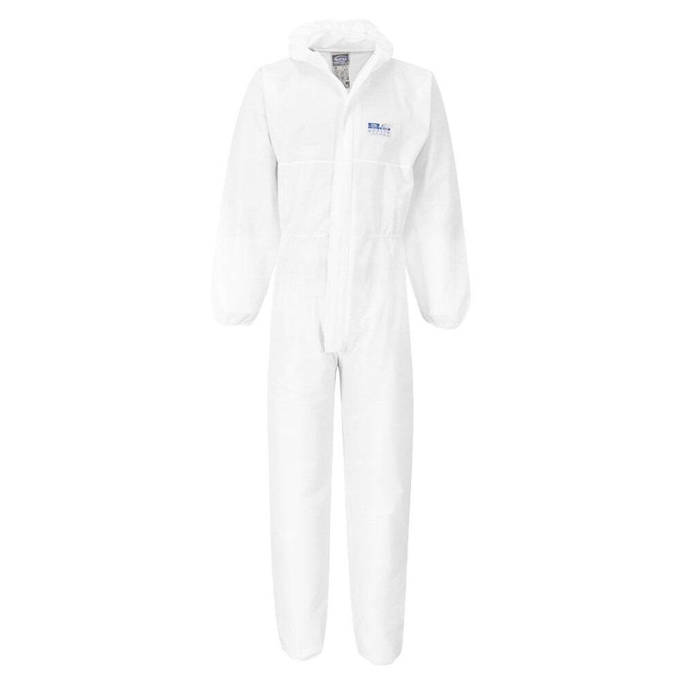 (XXL, White) Portwest Unisex Adult SMS FR BIZTEX Overalls (Pack of 50)