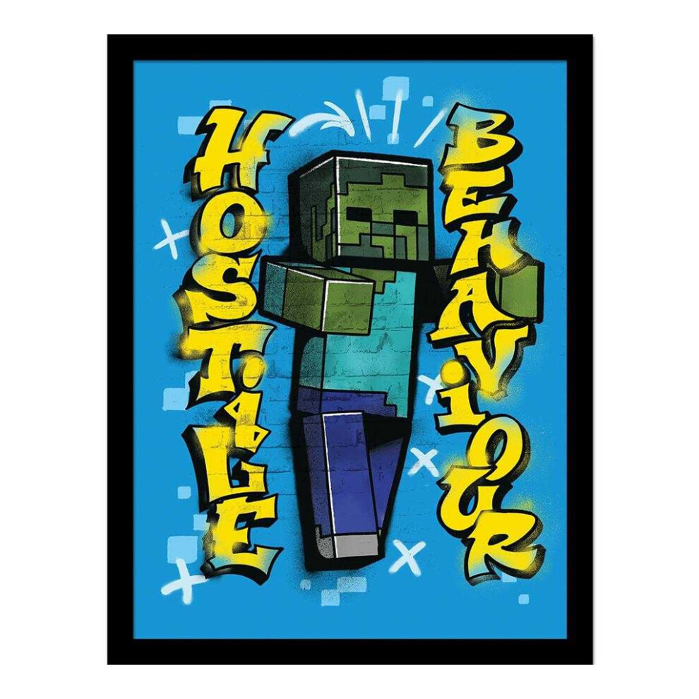 Minecraft Hostige Behaviour Framed Poster