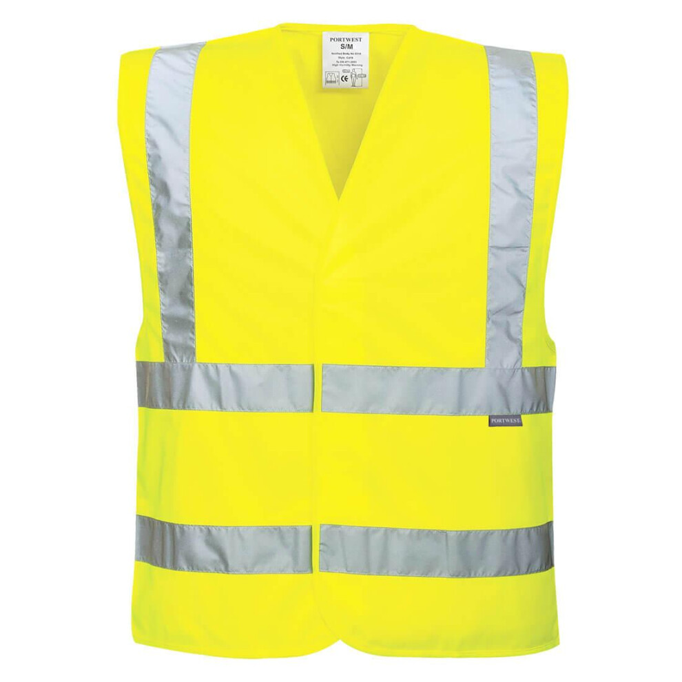 (L-XL, Yellow) Portwest Unisex Adult Hi-Vis Vest (Pack of 10)