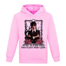 (Pink, 13-14 Years) Wednesday The Addams Family Kids Hoodies Girls Youth Casual Pullover Jumper Hooded Sweatshirt Tops Xmas Gifts