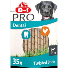 8in1 Pro Dental Twisted Sticks - healthy chew sticks for dogs for dental care, 35 pieces (pack of 1)