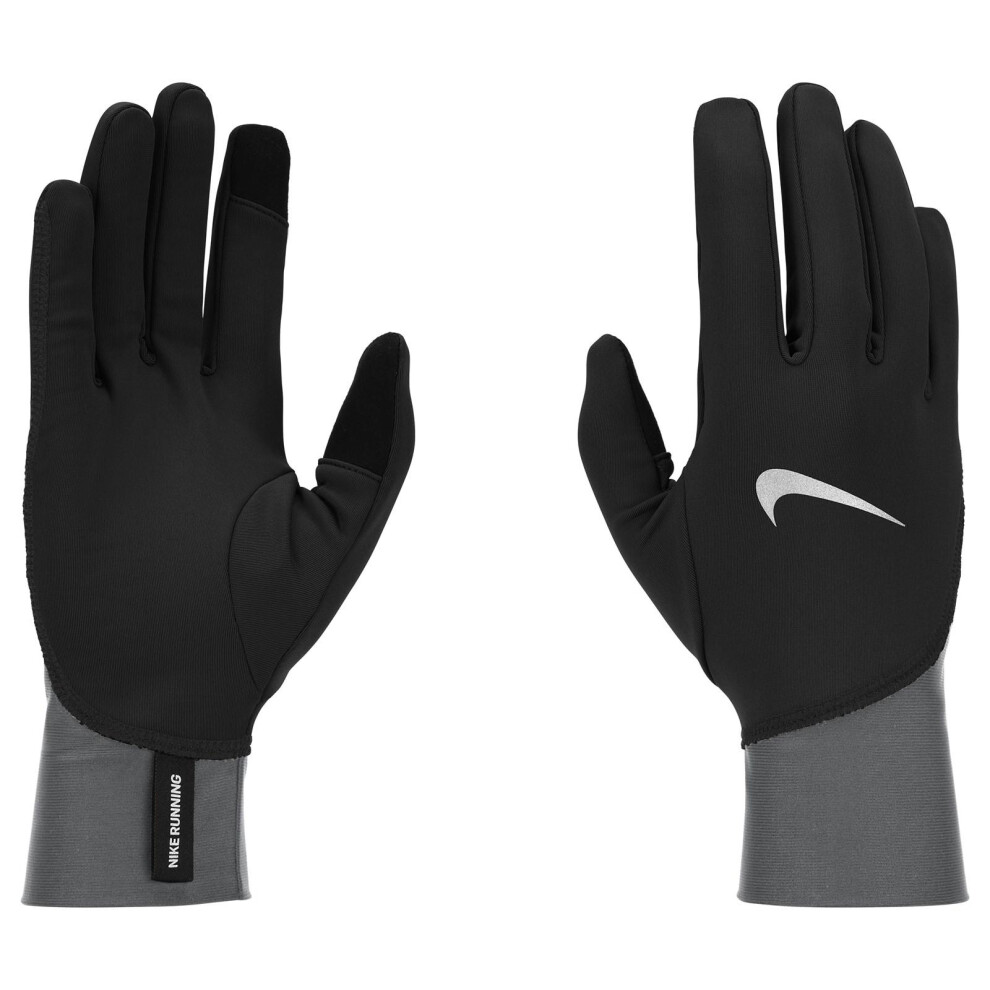 (S, Black) Nike Mens 2024 Pacer Midweight Running Gloves