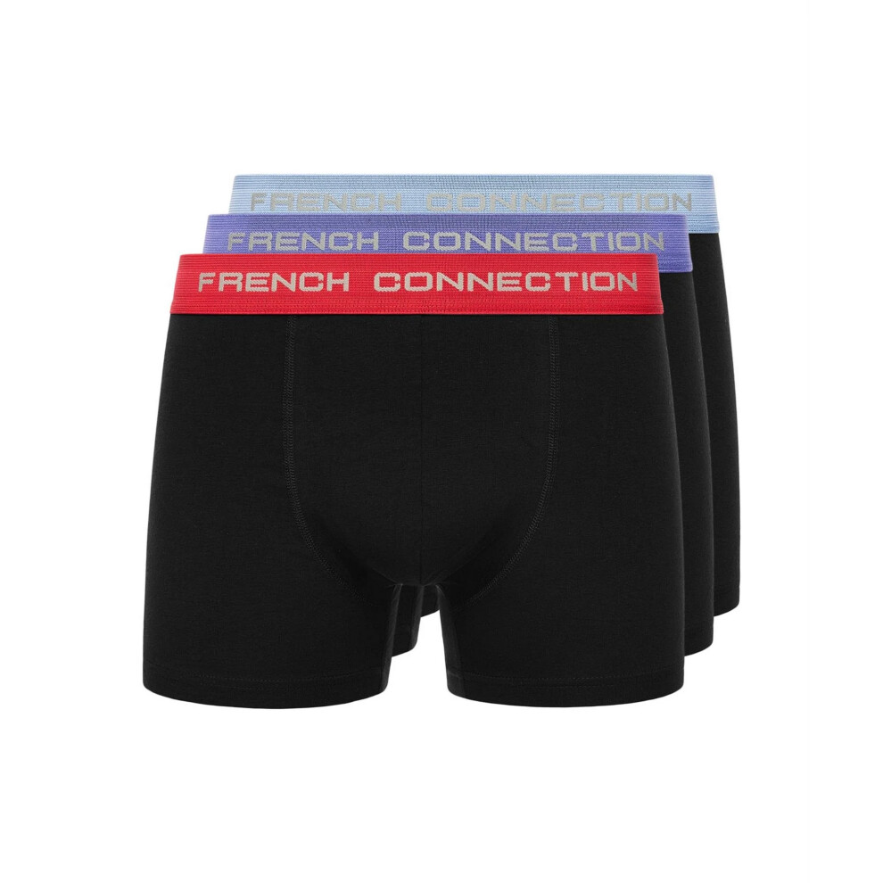 (XL, Black) French Connection Mens FC20 Boxer Shorts (Pack of 3)