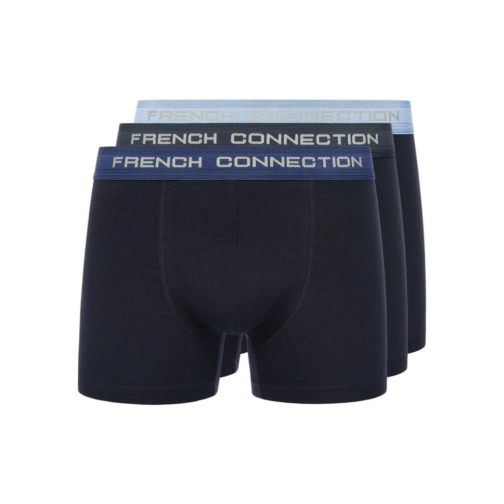 (XL, Navy) French Connection Mens FC16 Boxer Shorts (Pack of 3)