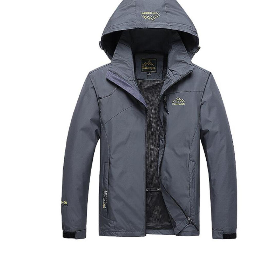 (gray, XL) Ielgy Single-layer Thin Jacket Outdoor Waterproof And Wear-resistant Windbreaker Jacket
