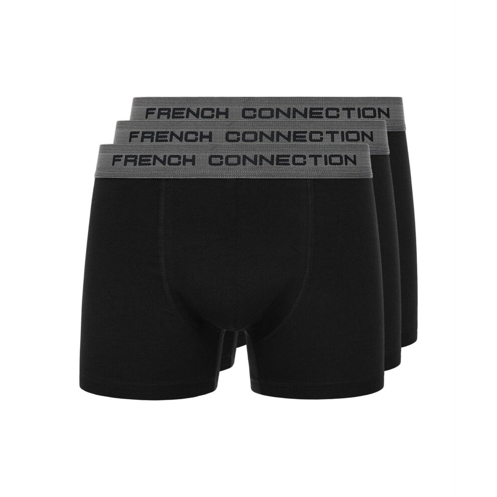 (XL, Black/Grey) French Connection Mens FC31 Boxer Shorts (Pack of 3)