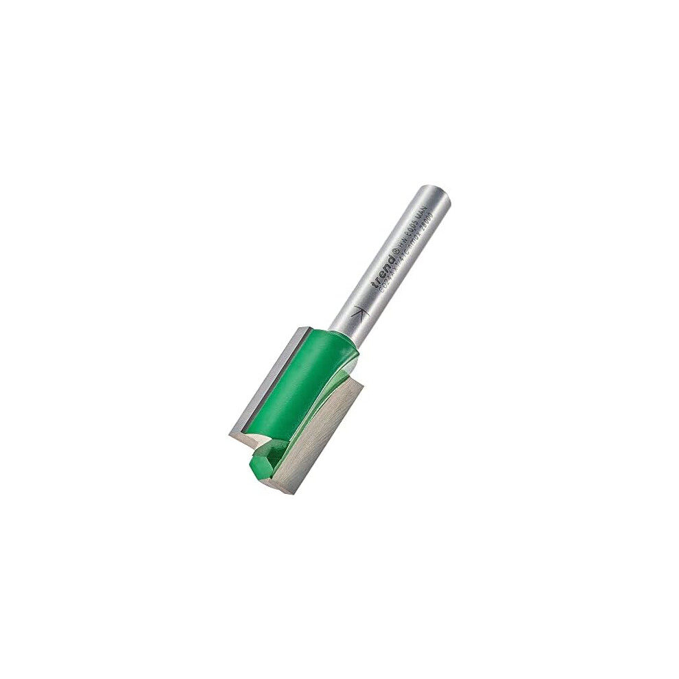 Trend CraftPro Straight Two Flute Router Cutter Bit, 1/4 Inch Shank, 15mm Cut Diameter & 25mm Cut Length, Tungsten Carbide Tipped, C024AX1/4TC