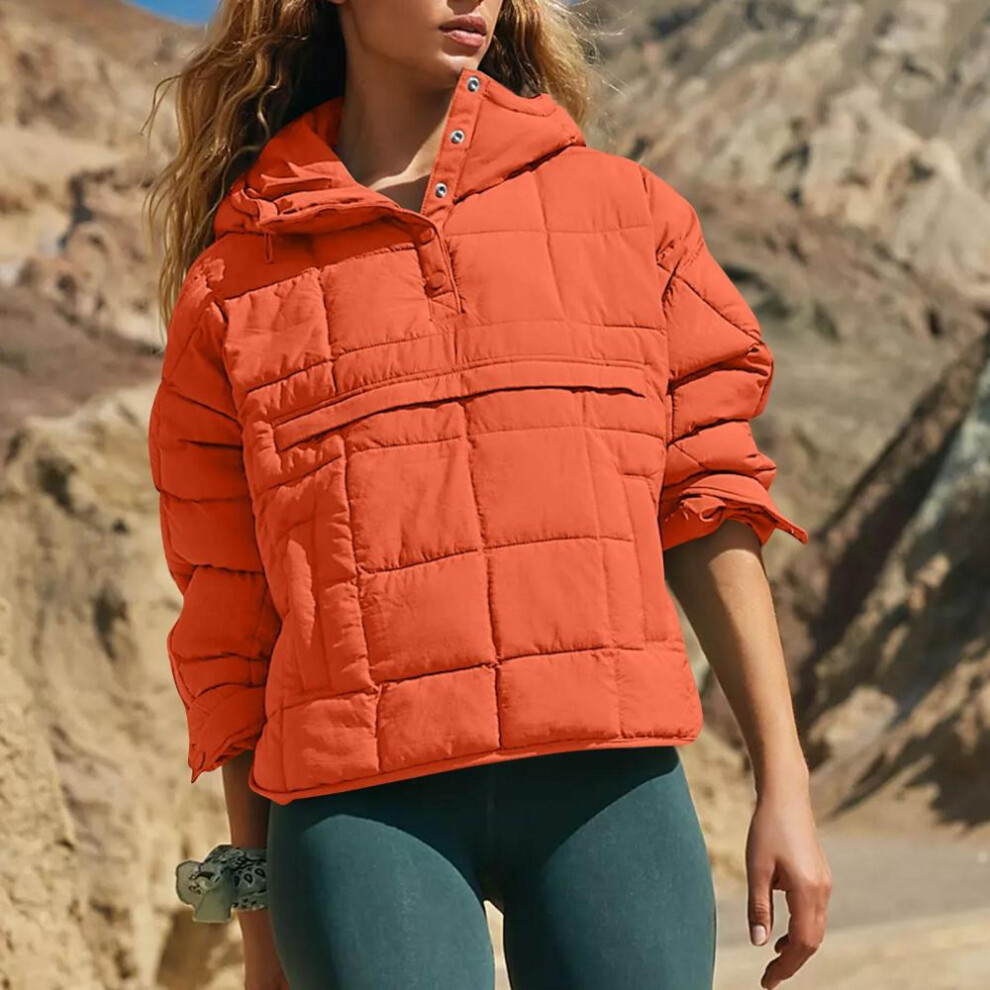 (saffron, S) Quilted Jackets For Women Lightweight Long Sleeve Button Down  Jacket Warm Winter Coat Outerwear With Pockets