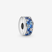(Sliver Blue) S925 Sterling Silver Multicolour Stopper i.e. Blue, Rose Gold, Pink Clips Charm Bracelet Gifts For Women/ Friend