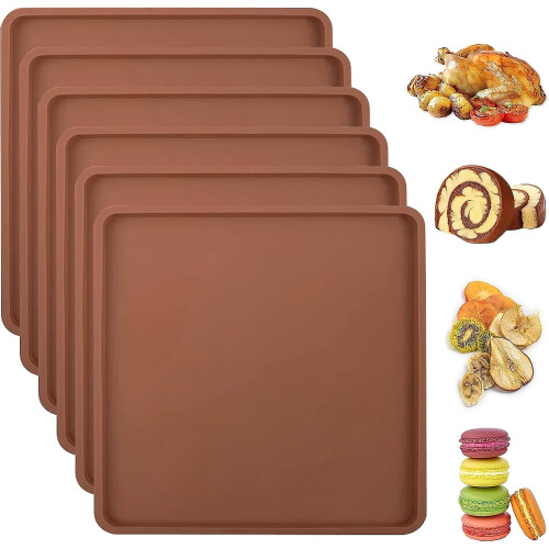 4pcs Silicone Dehydrator Mats With Edge - Silicone Sheets , Nonstick Silicone Tray Liner, High Temp